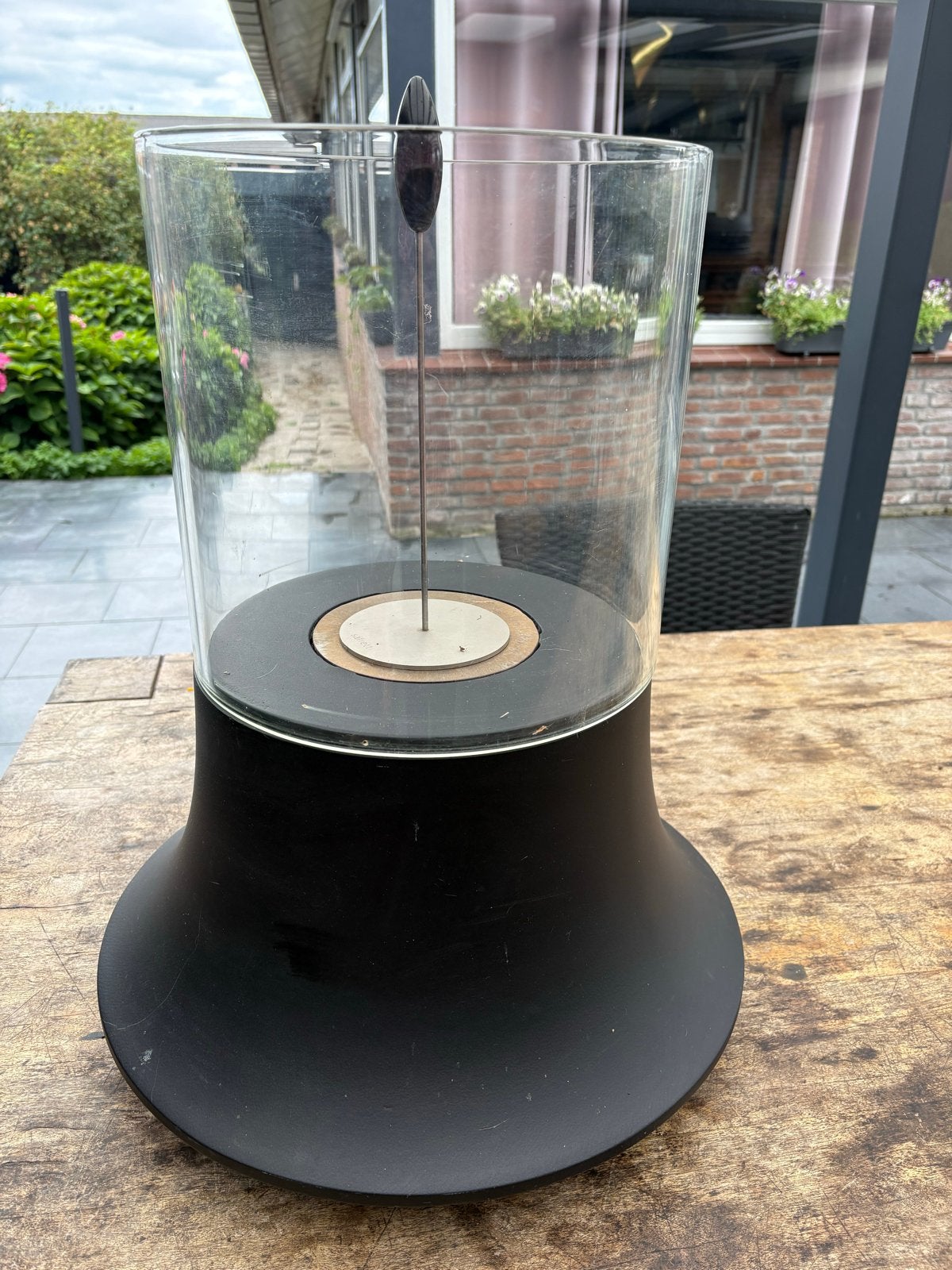 Stijlvolle Safretti ethanol sfeerhaard tafelhaard, Ophalen of Verzenden, Gebruikt, Zwart, Metaal
