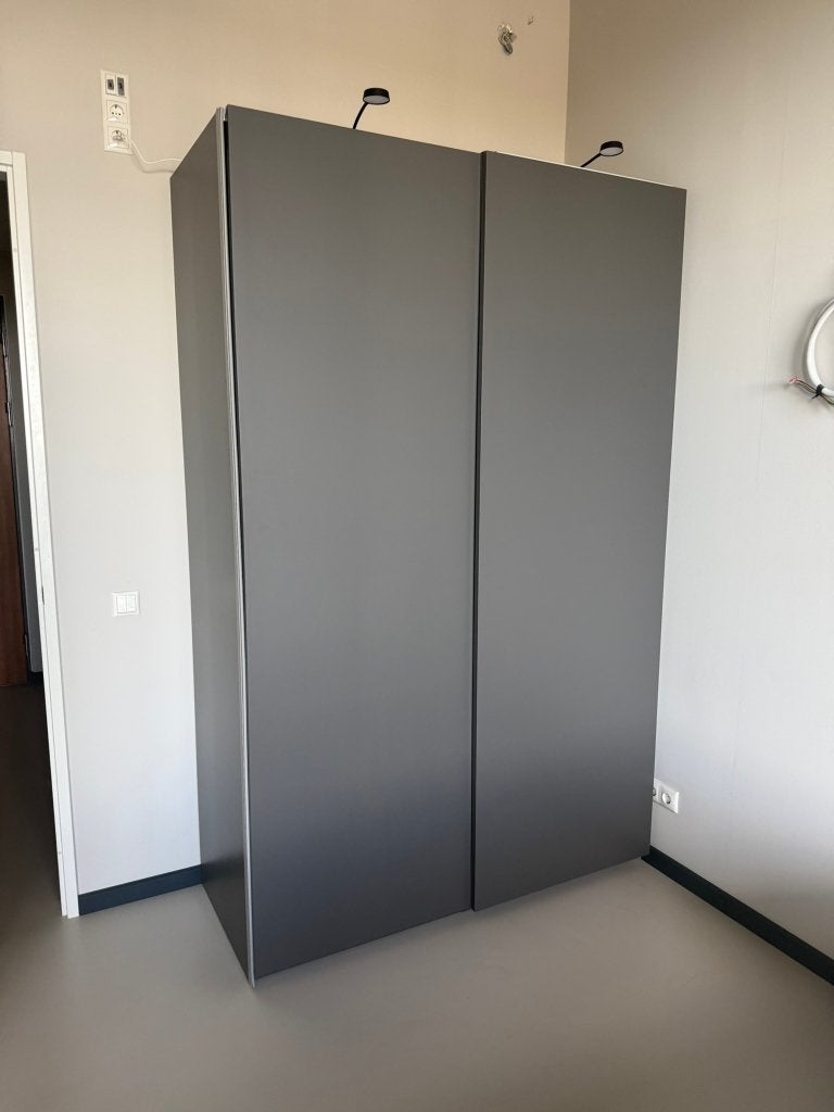 PAX / HASVIK Kledingkast, donkergrijs, 150x66x236 cm, 100 tot 150 cm, 200 cm of meer, Zo goed als nieuw, Overige houtsoorten