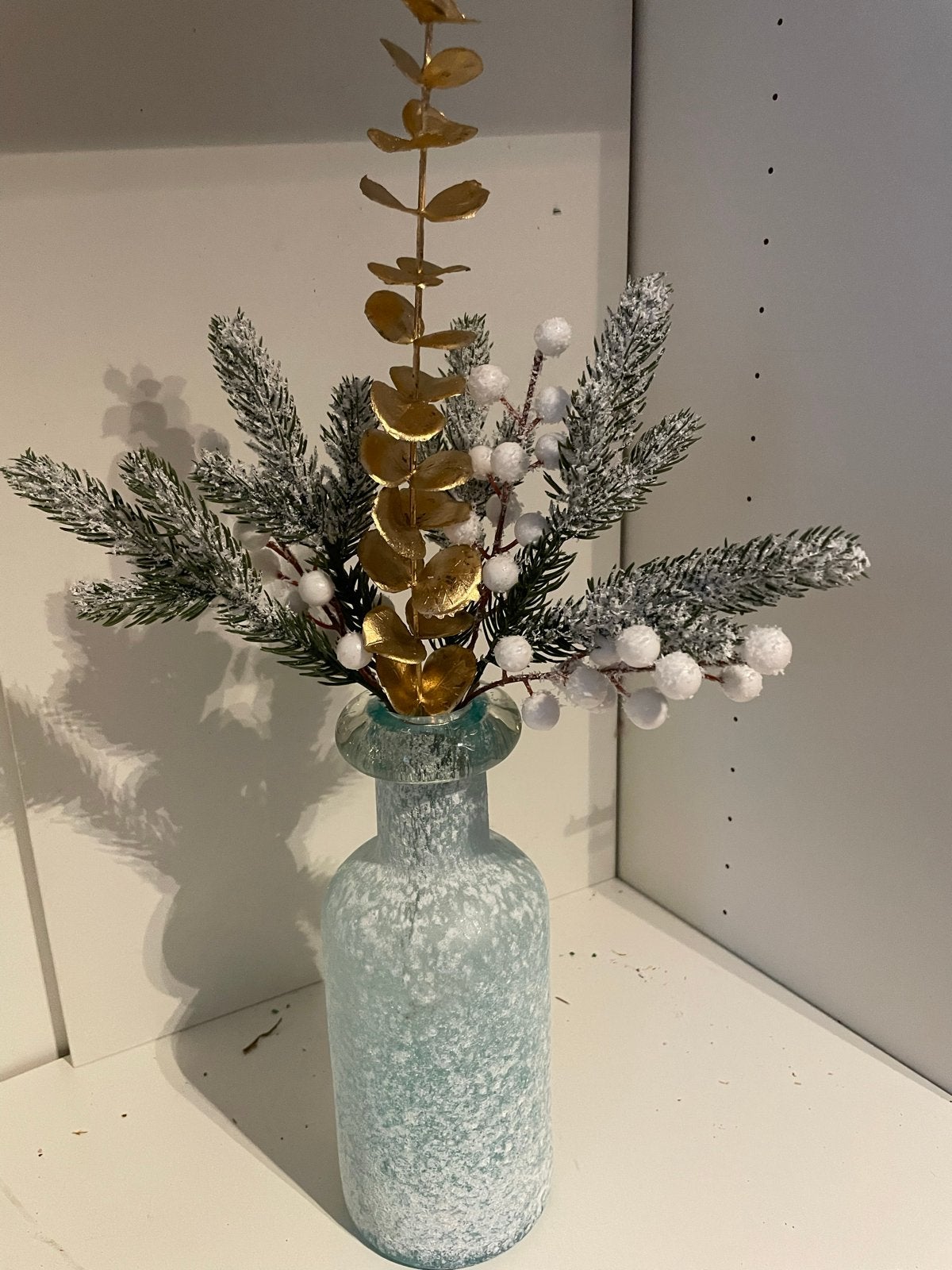 Decoratieve vaas met kunstbloemen, Ophalen, Blauw, Inclusief decoratie, Nieuw