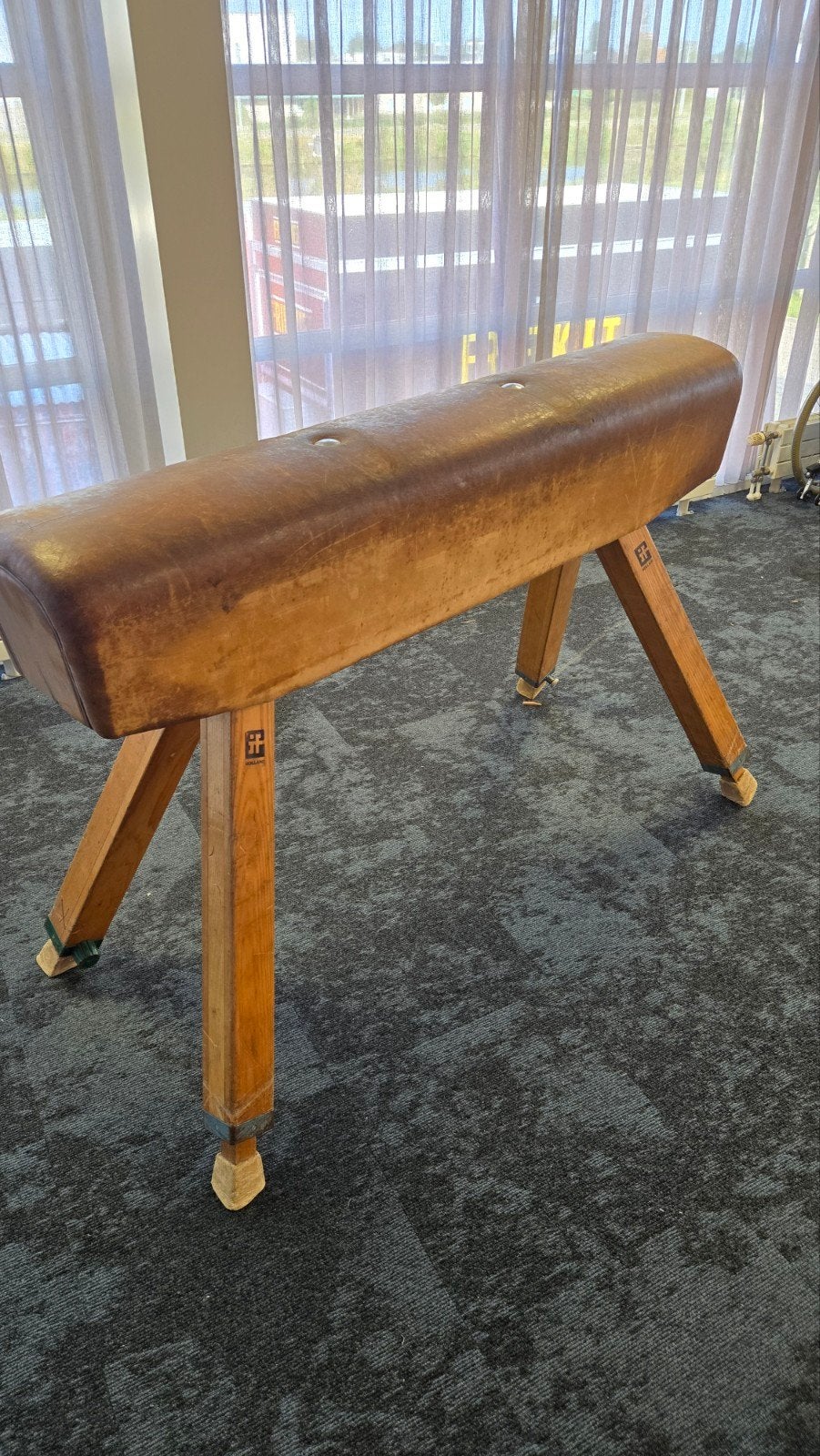 Vintage Gymnastiekpaard / Turnpaard - Authentiek Leer, Ophalen of Verzenden