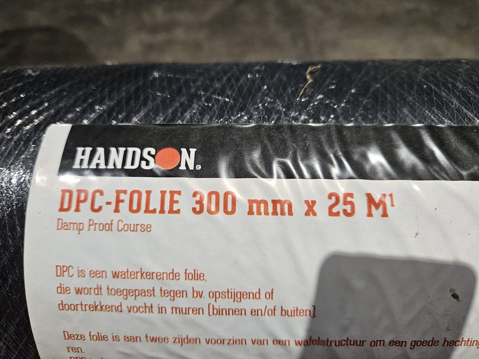 DPC-folie (waterkerende folie), Ophalen, Nieuw
