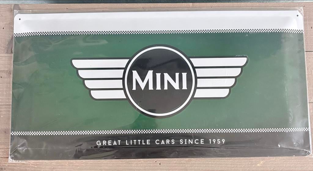 Mini Cooper metalen wandbord - Nieuw in verpakking, Ophalen of Verzenden, Nieuw, Minder dan 50 cm