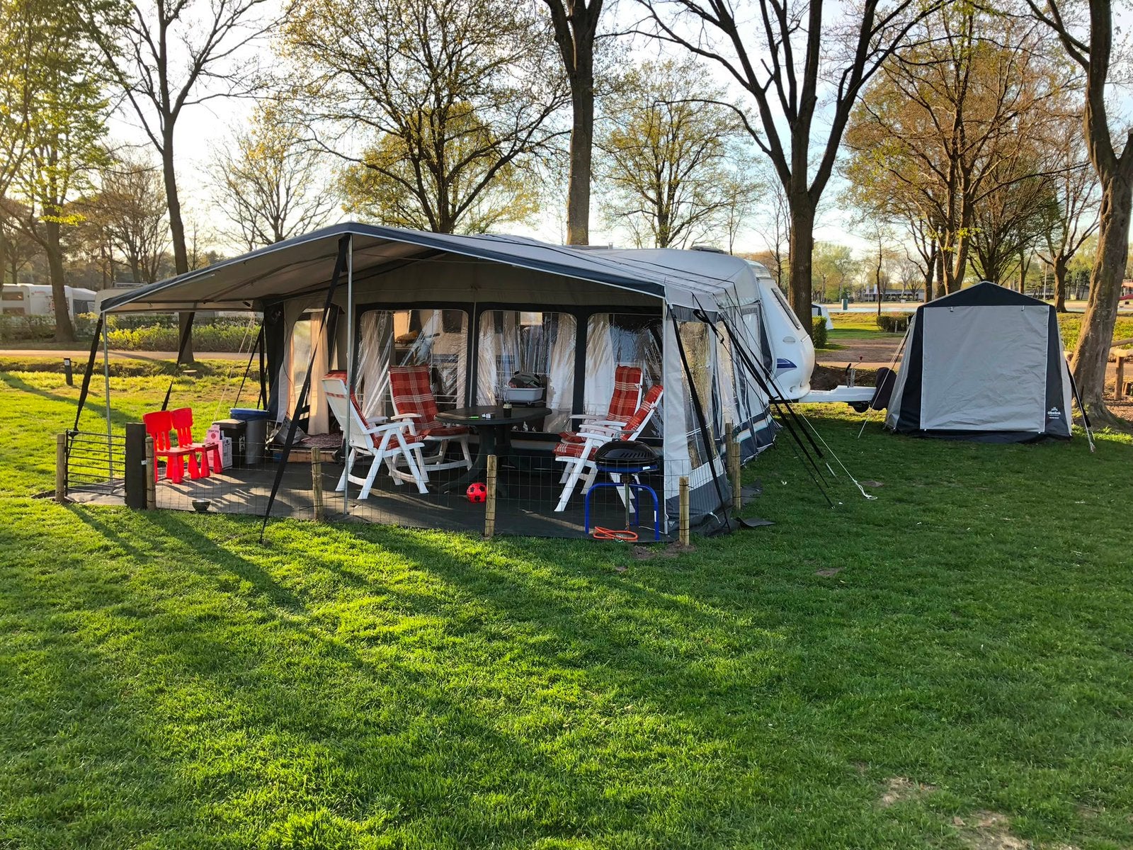 Dorema Voortent met Luifel maat 12, Caravans en Kamperen, Voortenten en Luifels, Ophalen, Gebruikt