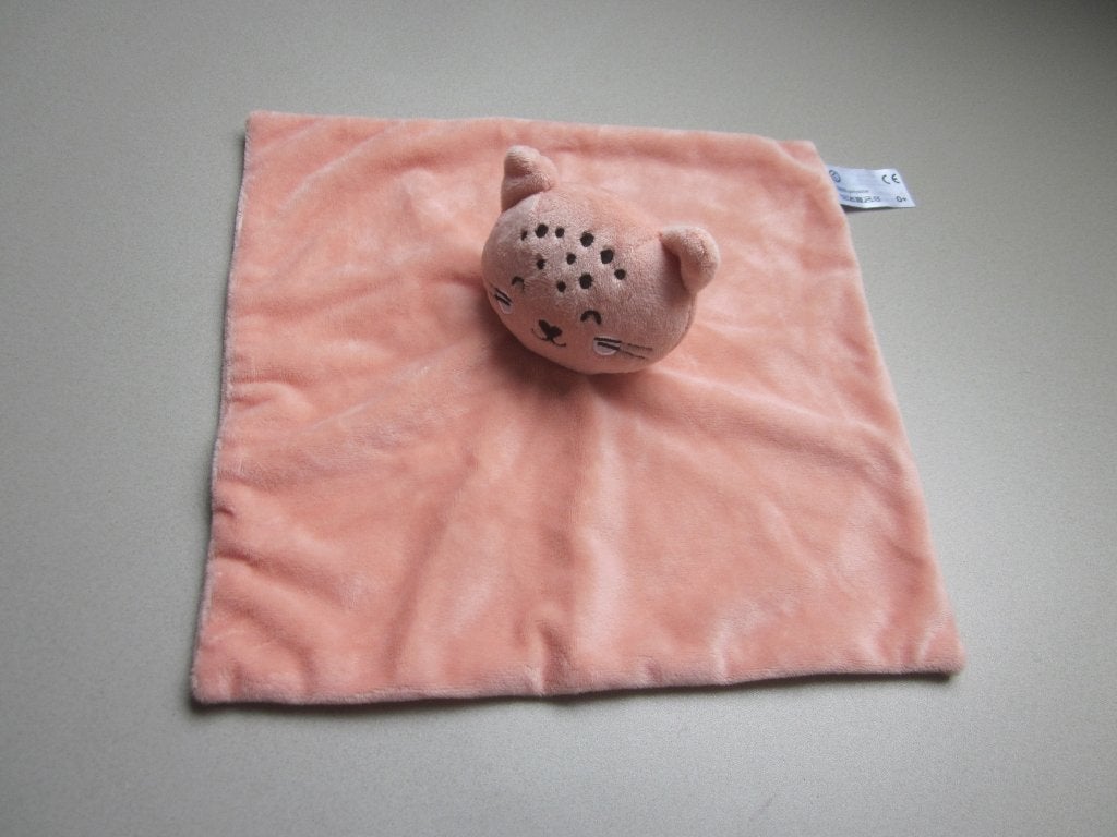 Oeko-Tex Kruidvat roze superzacht pluche knuffeldoek poes, Kinderen en Baby's, Speelgoed | Knuffels en Pluche, Overige merken