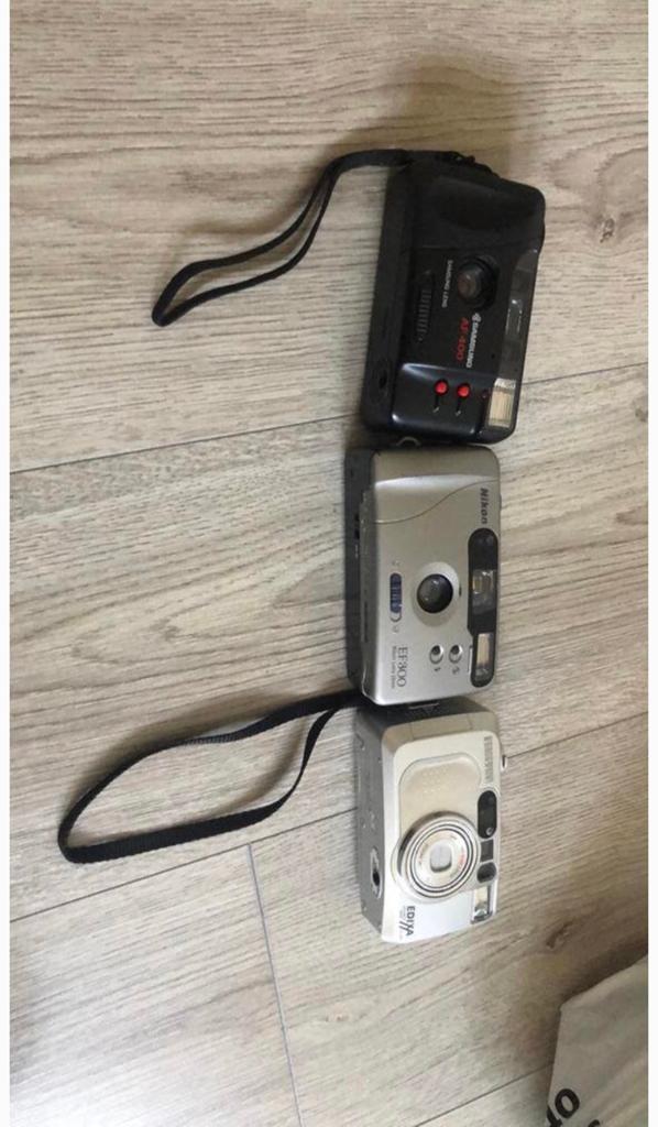 3x analoge camera’s, Verzenden, Niet werkend, Compact, Samsung
