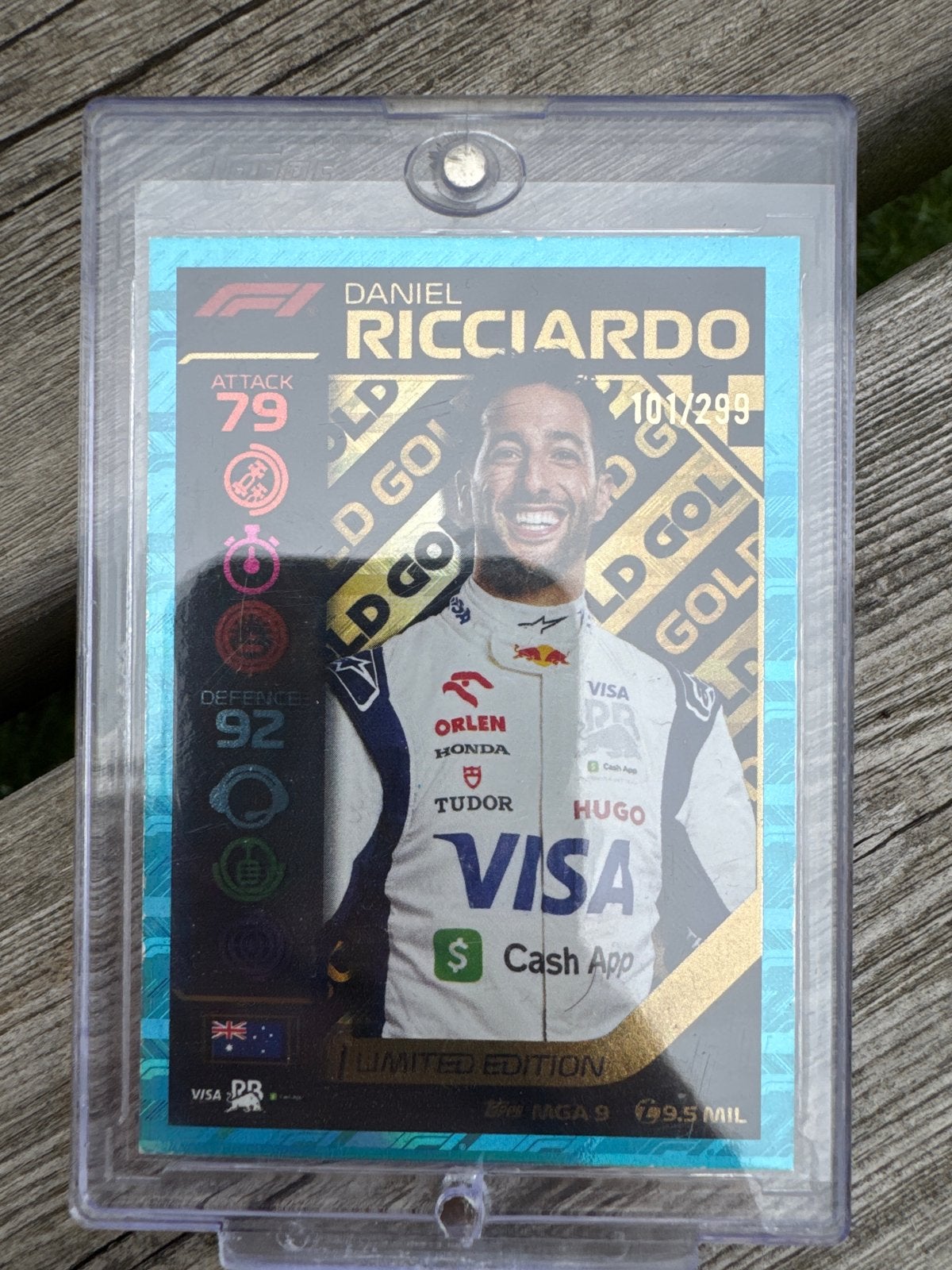 Daniel Ricciardo Turbo Attax 2024 F1 Bleu Parallel 101/299, Ophalen of Verzenden, Zo goed als nieuw, Overige sporten, Spelerskaart