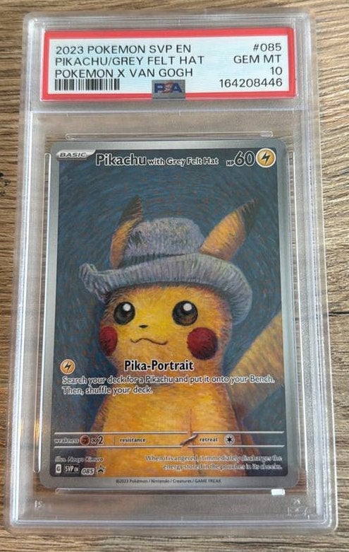Pikachu Grey Felt Hat x Van Gogh PSA 10