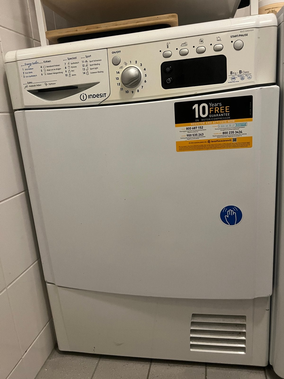 Indesit condens droger, Witgoed en Apparatuur, Ophalen, Wolprogramma, 6 tot 8 kg, Gebruikt