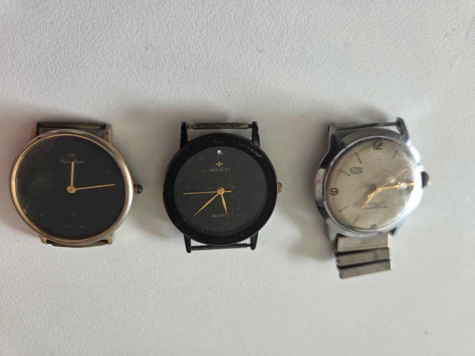UMF Ruhla,  Movado quartz,  Roger Rodin. Werken niet., Overige merken, Staal, Gebruikt, Polshorloge