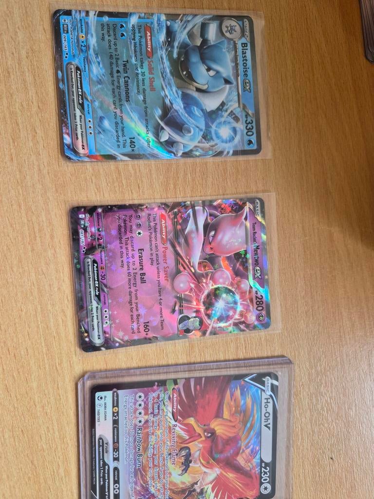 Pokémon kaarten Blastoise, Mewtwo, Ho-Oh, Ophalen of Verzenden, Meerdere kaarten