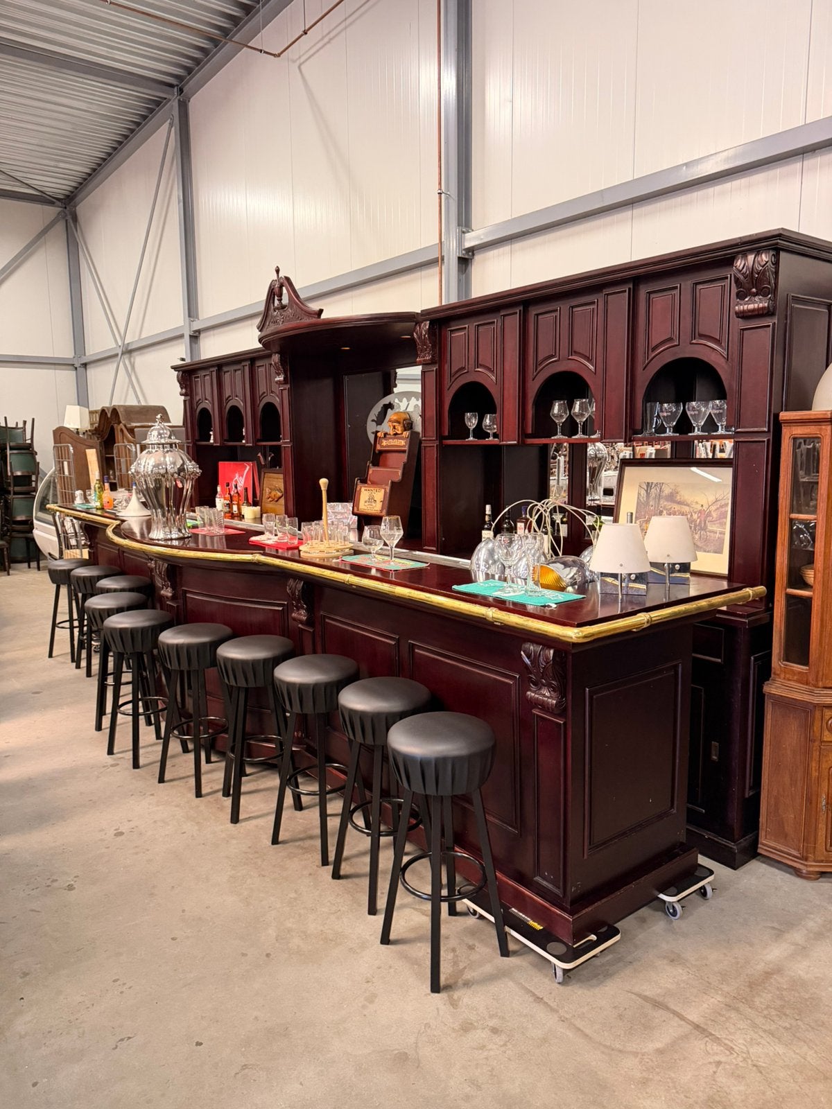 Engelse pub bar mahoniehout toog kroeg mancave vintage retro, Ophalen of Verzenden, Zo goed als nieuw