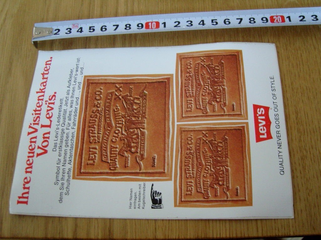 sticker set LEVI'S jeans levi strauss visitenkarten *, Ophalen of Verzenden, Zo goed als nieuw