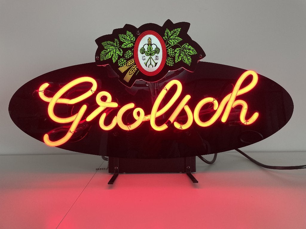 Vintage neon (glas) lichtreclame Grolsch, Verzamelen, Ophalen, Gebruikt, Reclamebord, Plaat of Schild, Grolsch