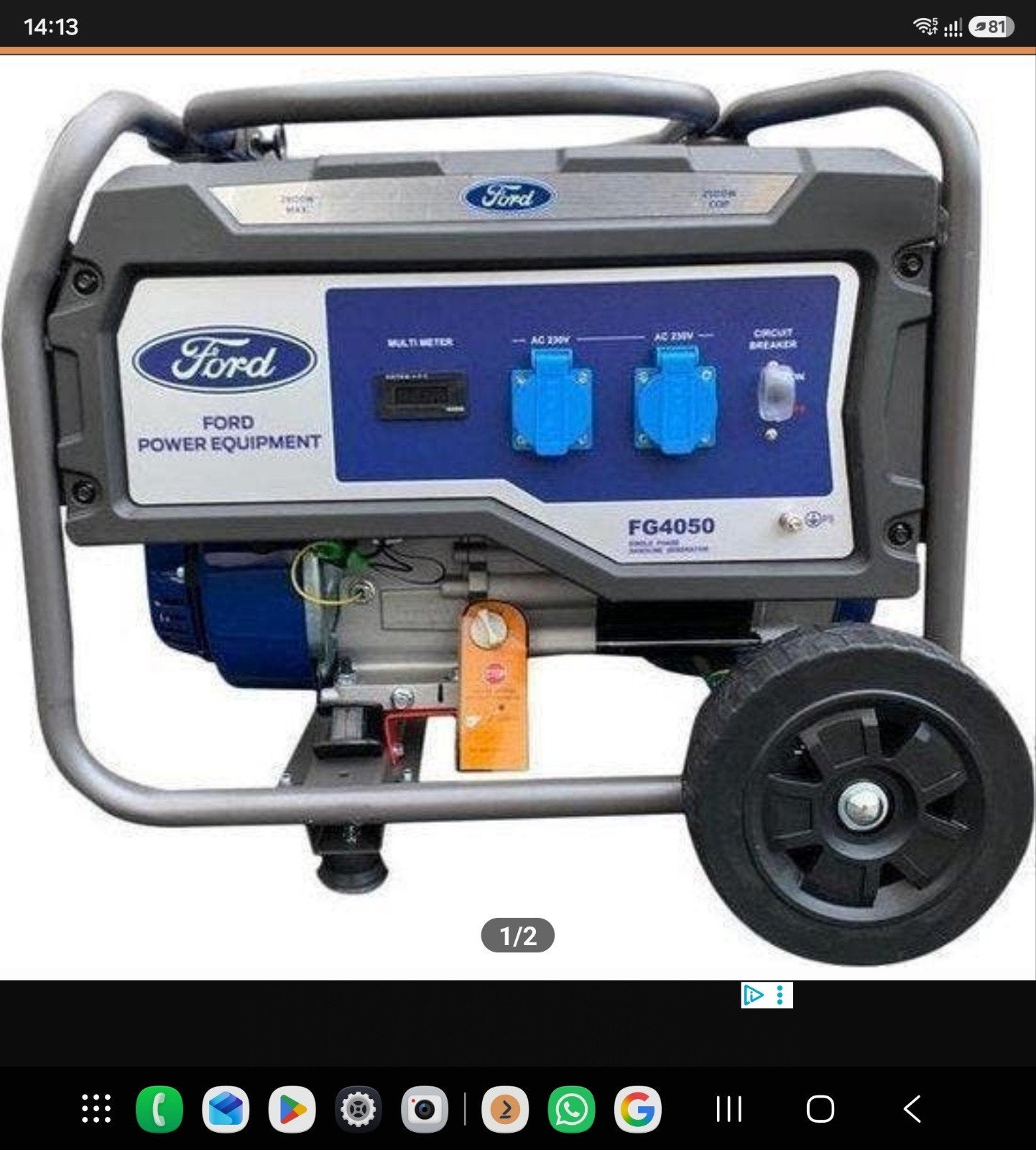 Ford FG4050 Benzine Aggregaat - Krachtige Stroomgenerator, Doe-het-zelf en Verbouw, Aggregaten, Ophalen, Gebruikt, 5 tot 10 kVA