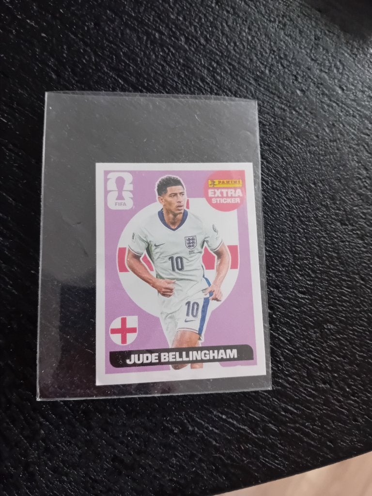 Panini extra sticker world cup 2026 jude bellingham, Ophalen of Verzenden, Zo goed als nieuw, Sticker