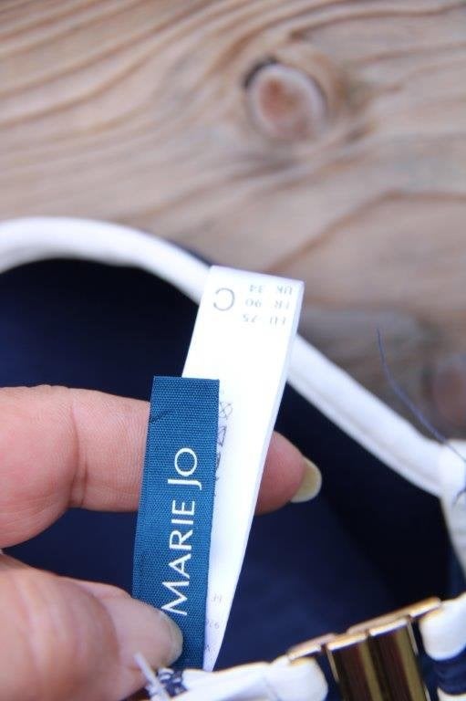 Badpak donkerblauw/ creme Marie Jo mt 75C Vaste prijs, Blauw, Marie Jo, Badpak, Ophalen of Verzenden