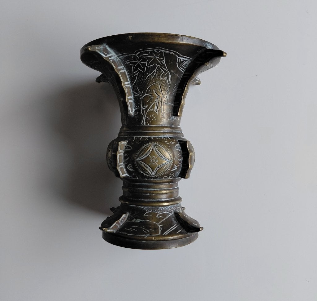 Japans bronzen vaas 19e eeuw, Ophalen of Verzenden, Brons