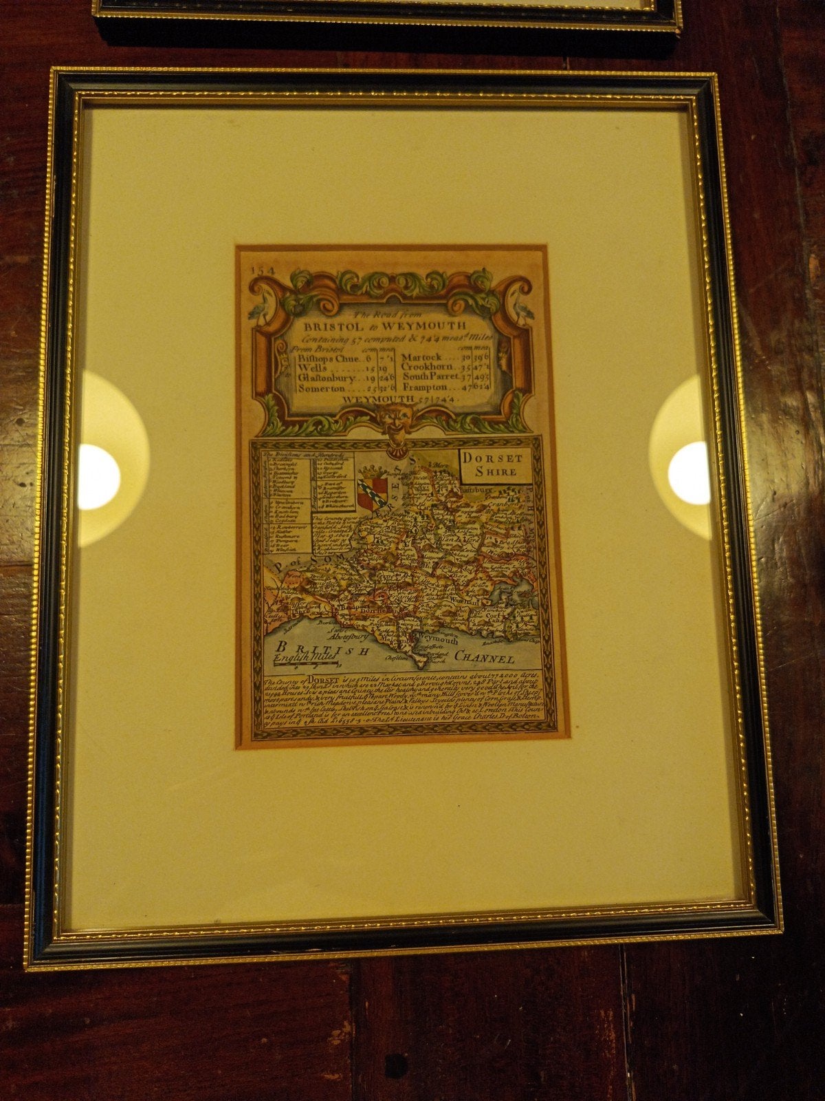 Antieke landkaart Dorset Shire, Engeland (ca. 1770), Boeken, Atlassen en Landkaarten, Ophalen of Verzenden