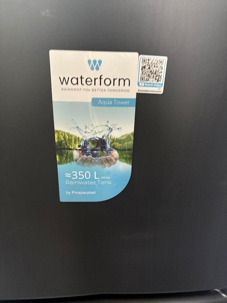 Prosperplast - Regenton Aqua Tower 350 liter - Antraciet, Kunststof, Verzenden, Nieuw, Nvt