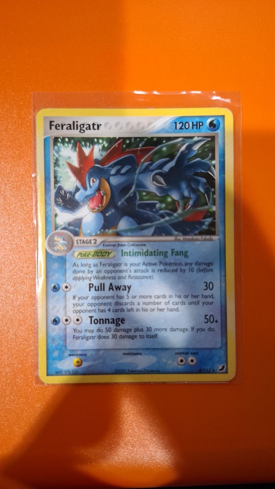 Feraligtr, Pokemon, 4/115, unseen forces, Ophalen of Verzenden, Zo goed als nieuw, Losse kaart, Foil