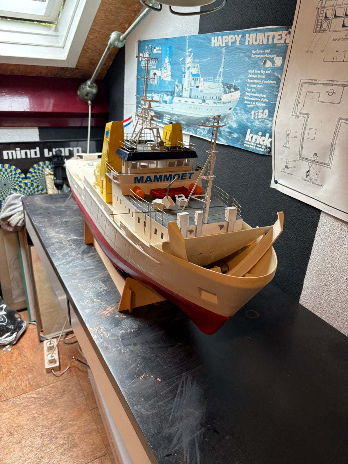 RC Sleepboot Happy Hunter Mammoet - Schaalmodel, Ophalen, Gebruikt