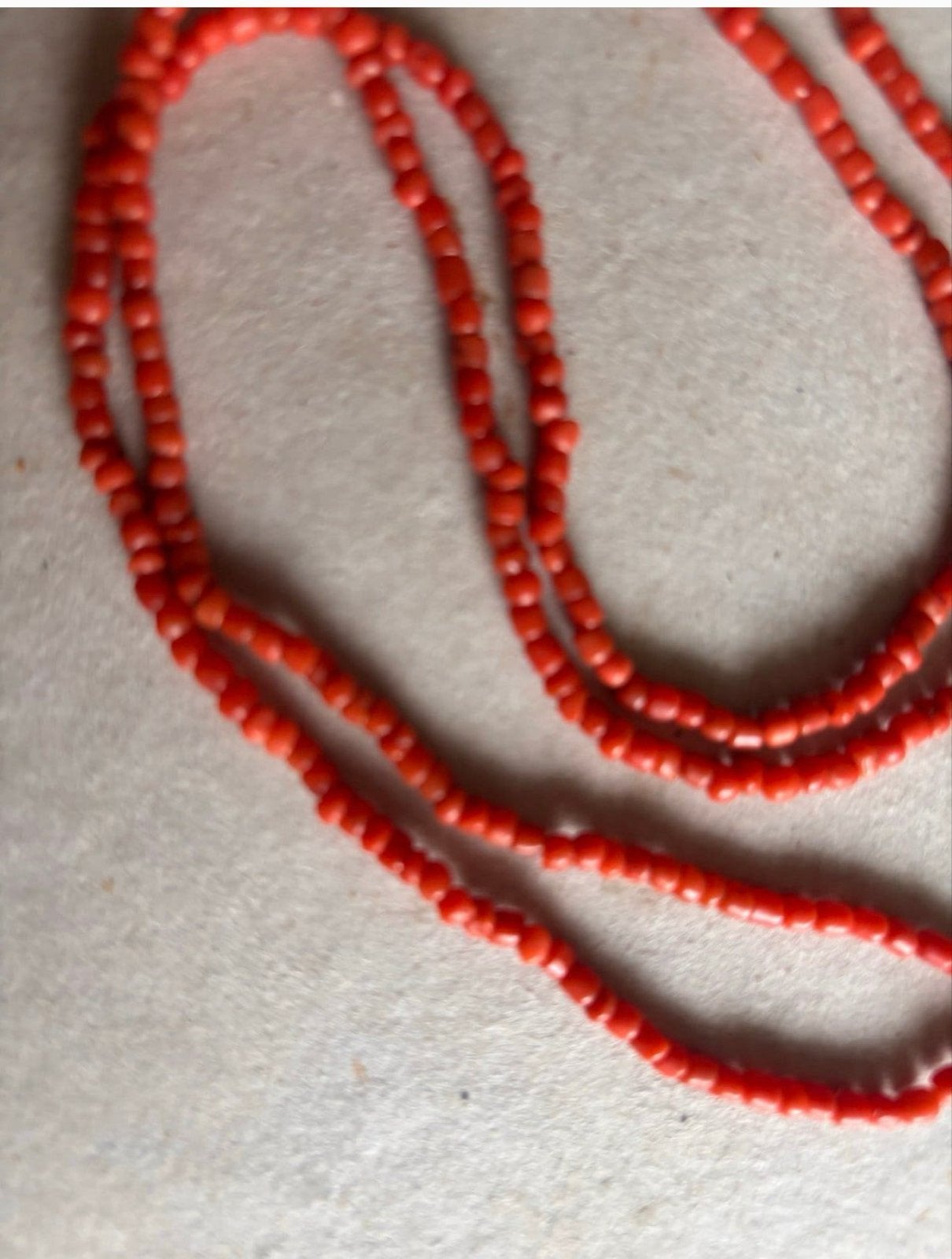 Vintage rode koraal kralen ketting - 23,8 gram, Sieraden, Tassen en Uiterlijk, Ophalen of Verzenden, Gebruikt, Rood, Steen of Mineraal