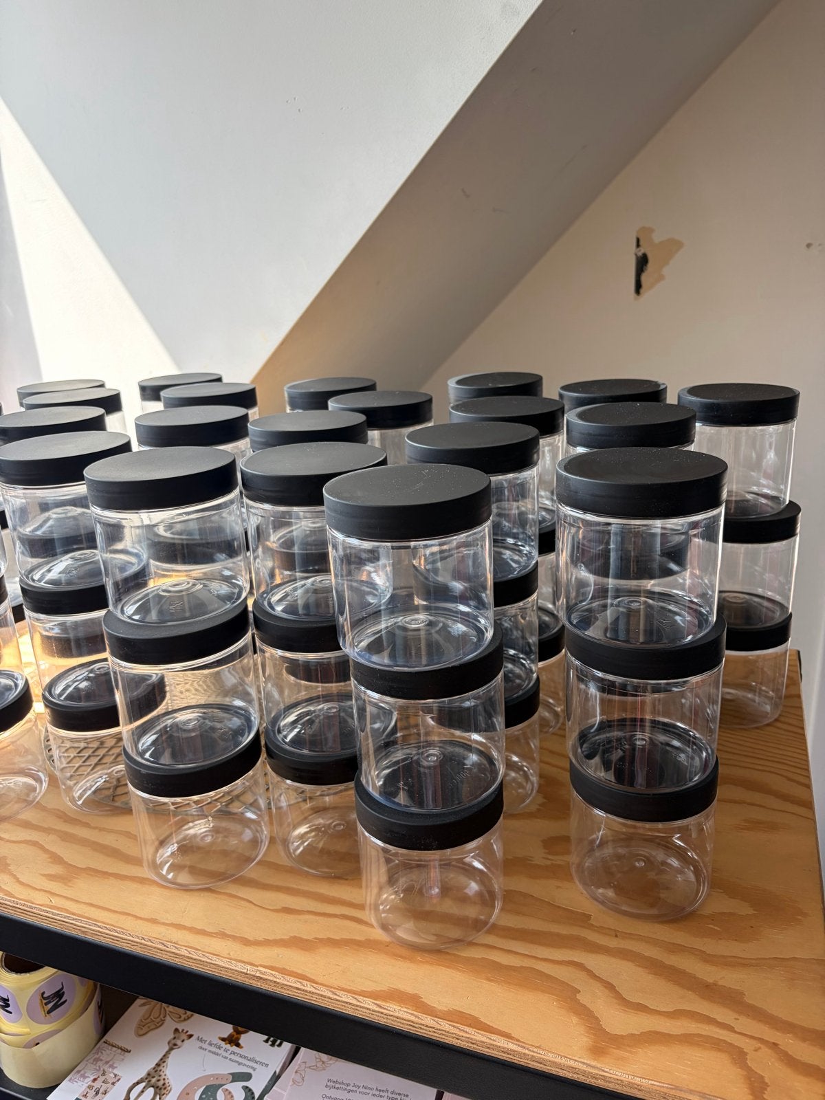 72x Nieuwe Pet potten met deksel 500 ml, Nieuw, Ophalen of Verzenden, Kunststof, Transparant