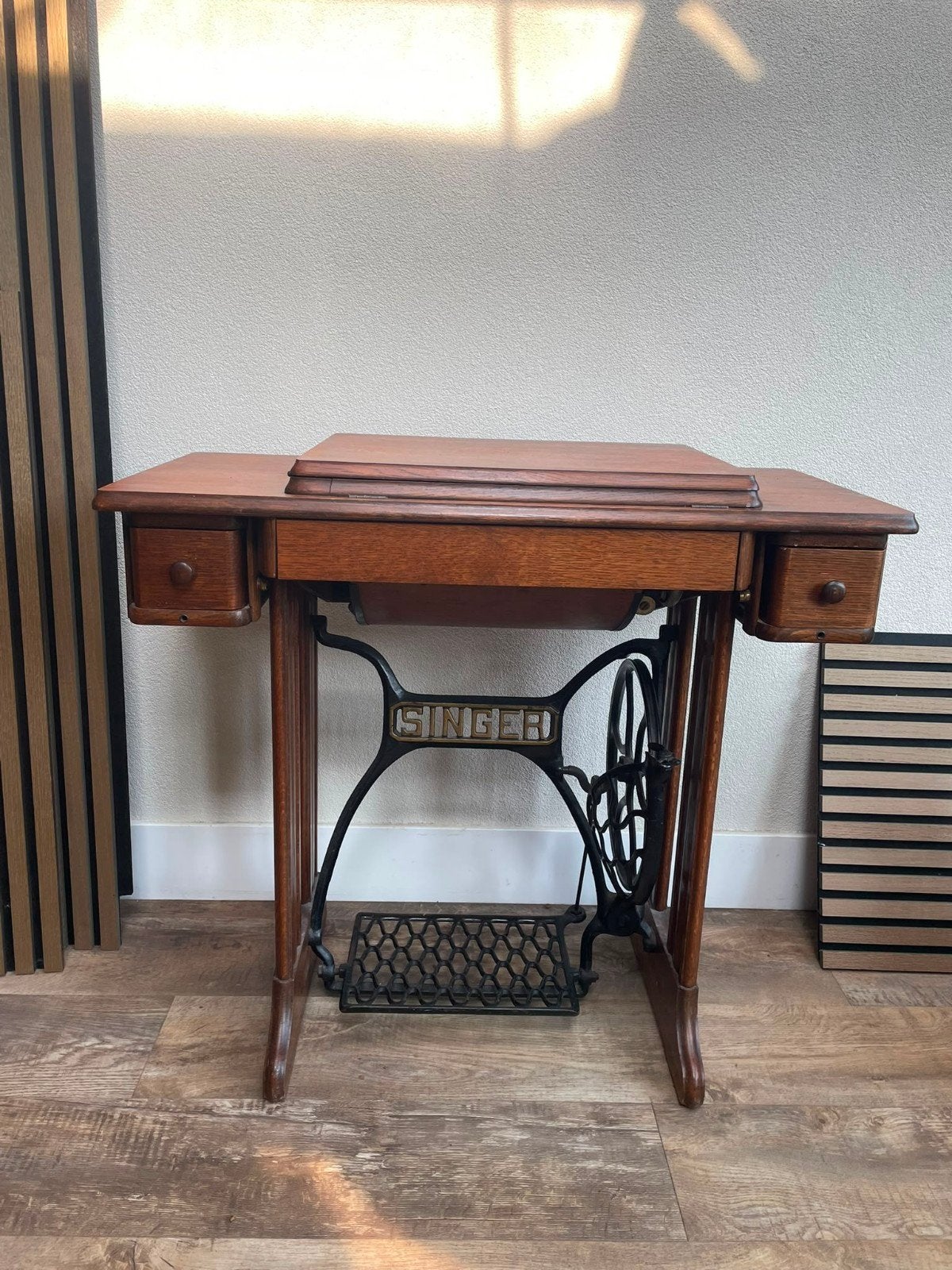 Antieke Singer Naaimachine met Houten Kast, Ophalen