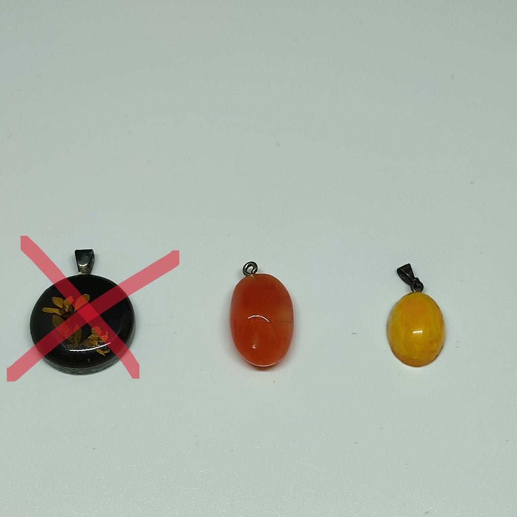 Hangers: Carneool (oranje) & Barnsteen (geel) met ketting, Gebruikt, Overige voorstellingen, Oranje, Ophalen of Verzenden