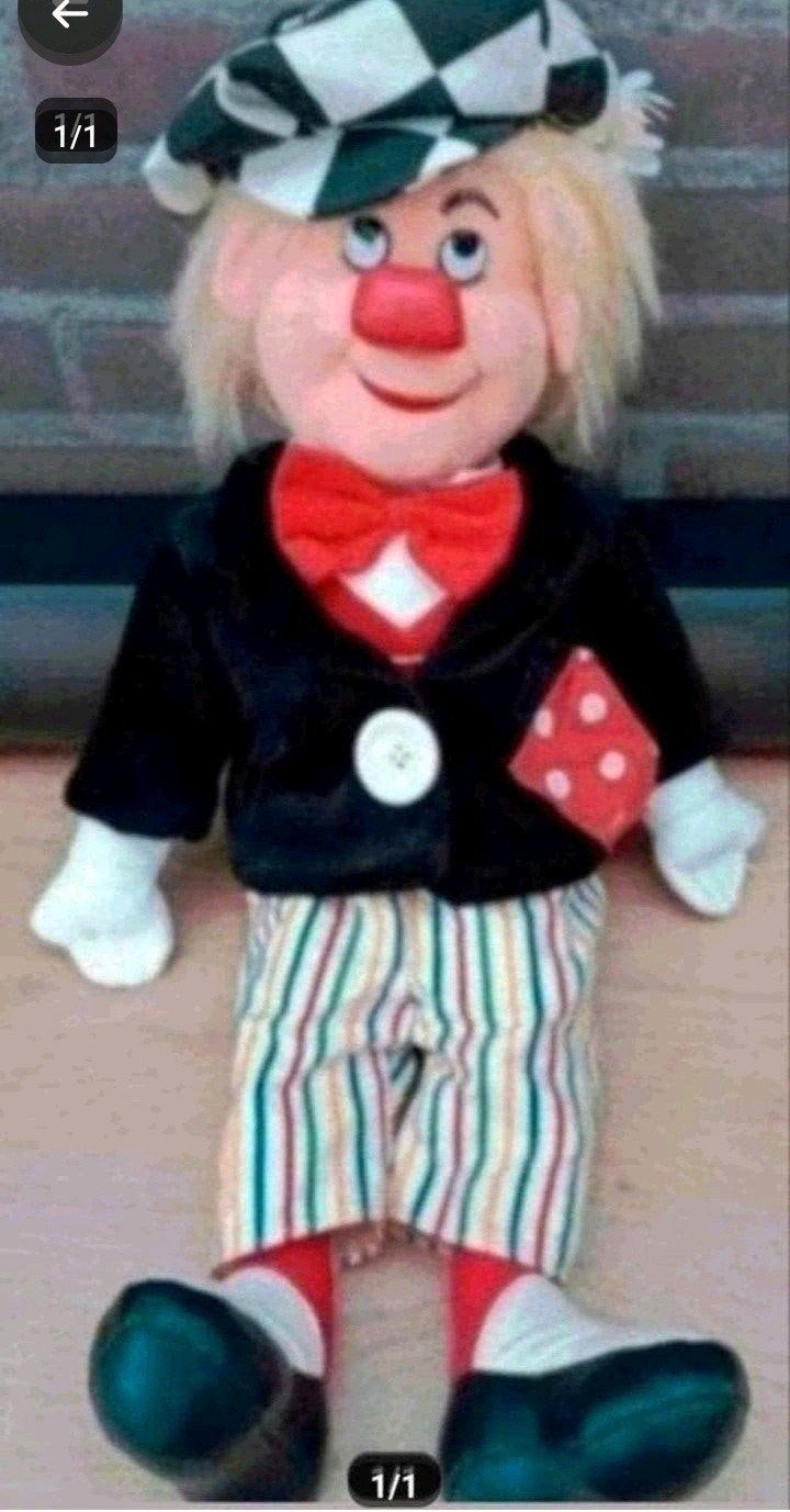 Vintage Clown Oleg Popov pop omvan ongeveer 55cm groot, Kinderen en Baby's, Ophalen, Zo goed als nieuw