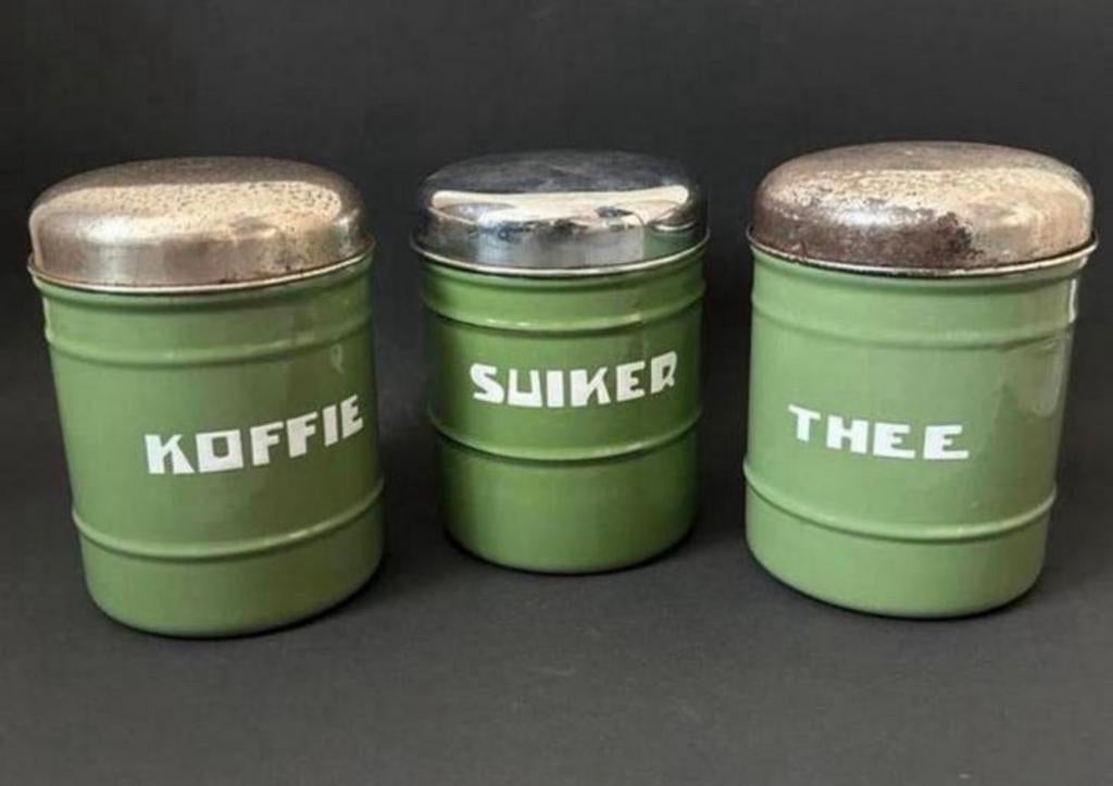 Reseda Groen Koffie, Thee& Suiker Voorraadbussen, Ophalen of Verzenden