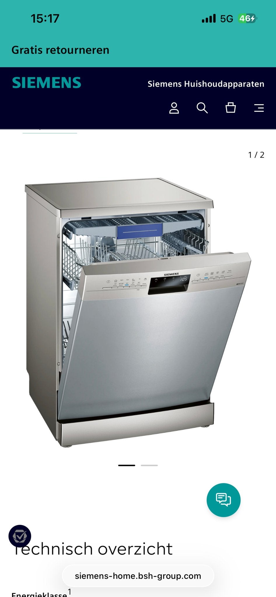 Siemens Vrijstaande Vaatwasser met VarioSpeed en AquaStop, Witgoed en Apparatuur, Ophalen, 60 cm of meer, Eco programma, Nieuw