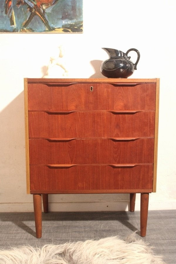 Deens jaren 60 ladekastje in teak - mid century design, Huis en Inrichting, Ophalen, Gebruikt, -, -