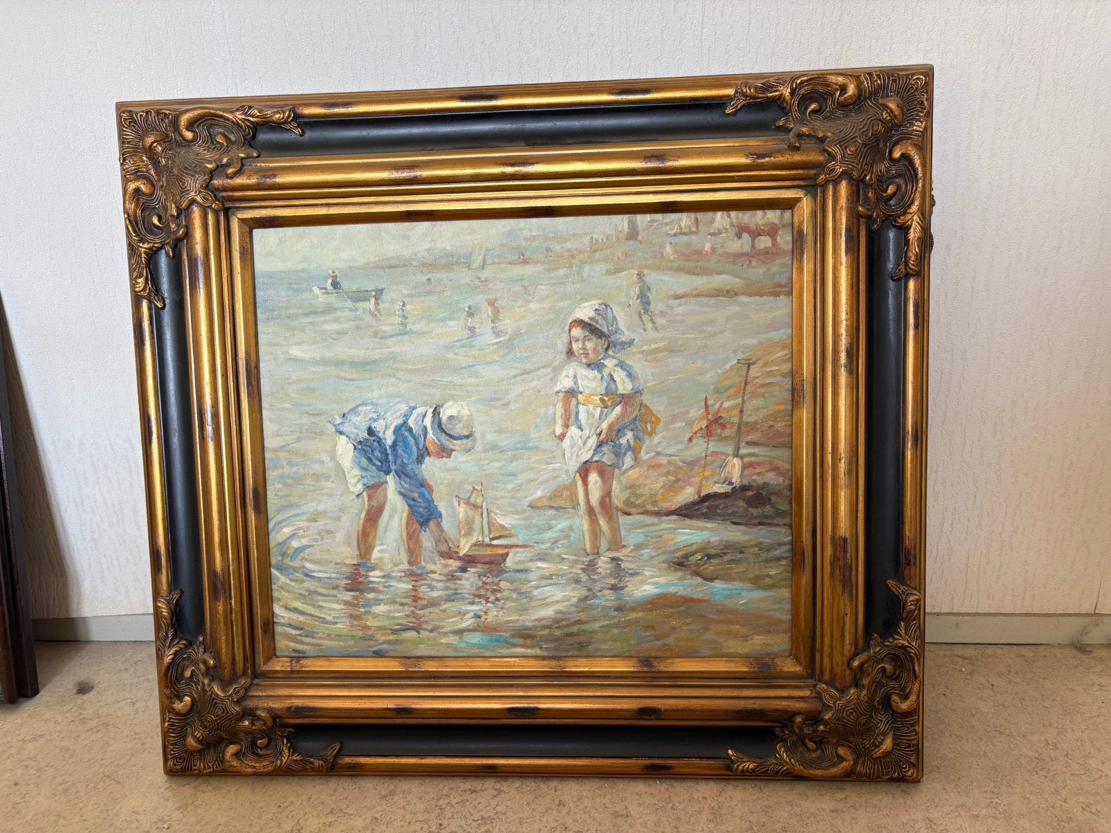 Prachtig olieverfschilderij op doek, ingelijstAfm. 88x78 cm., Ophalen