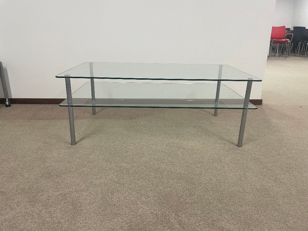 Glazen salontafel rechthoek, Huis en Inrichting, Tafels | Salontafels, Ophalen, 100 tot 150 cm, Nieuw, 50 tot 100 cm