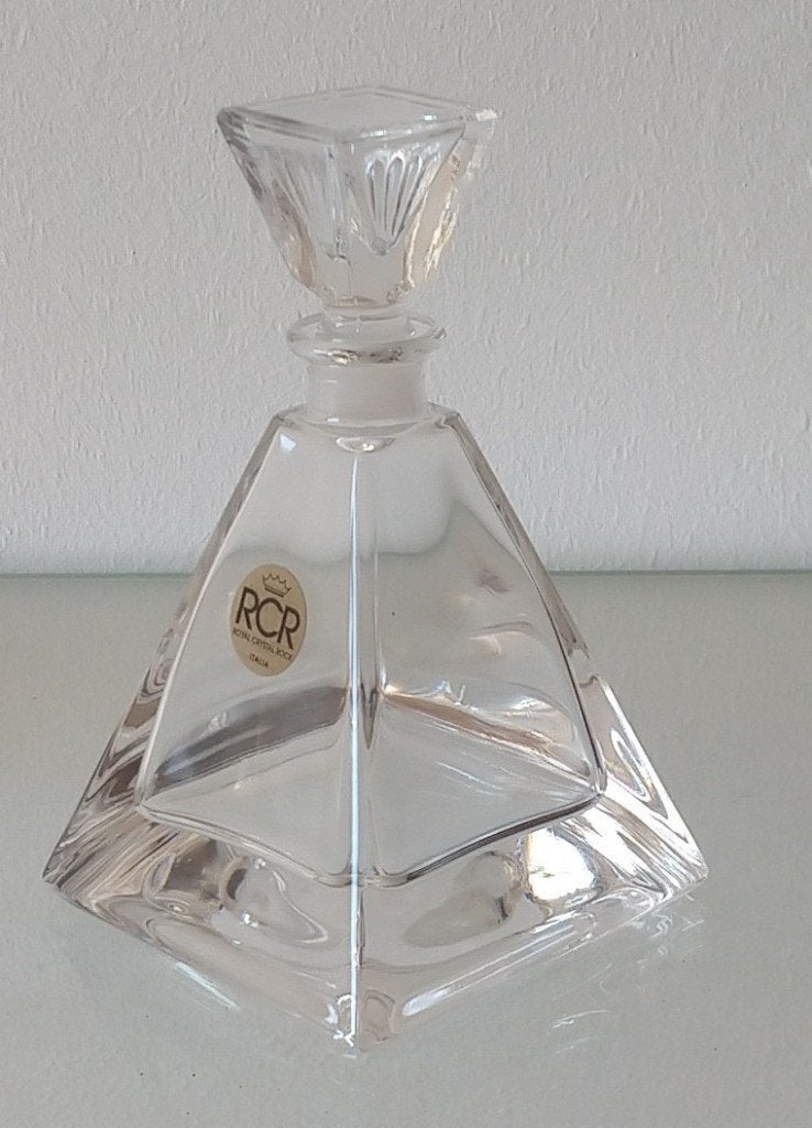 parfumflesje karaf pyramide-vorm leeg, volgnr 37, Ophalen of Verzenden, Gebruikt, Parfumfles
