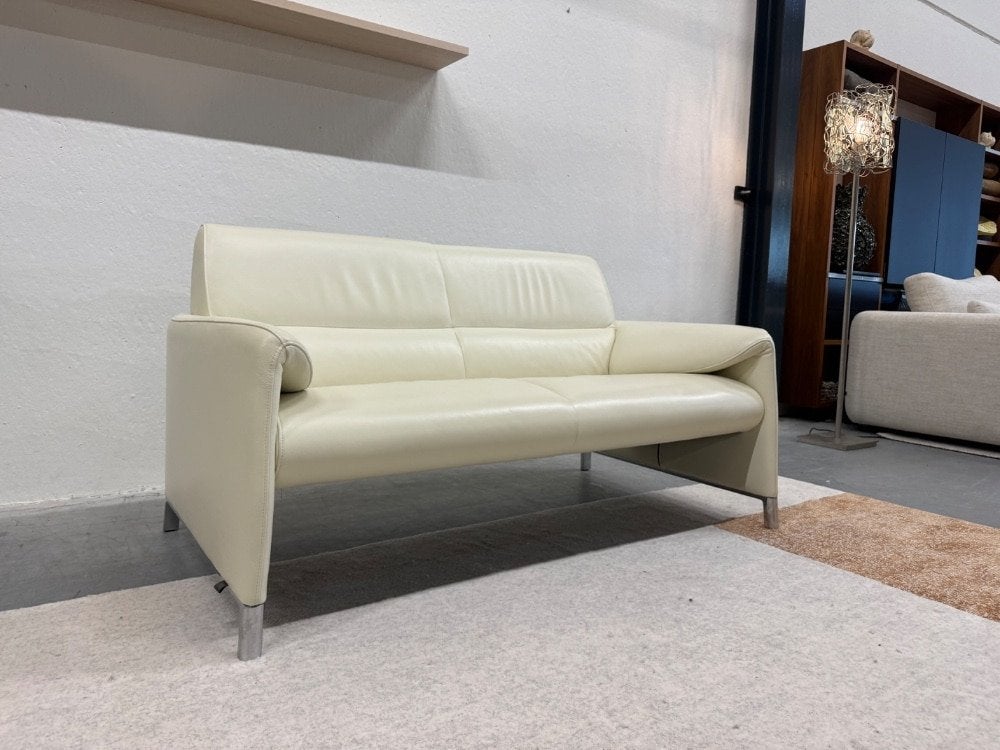 Als nieuw Leolux Felizia 2 Zits Bank Egret Leer 170, Leolux, Info@leolux.nl, 150 tot 200 cm, Tweepersoons