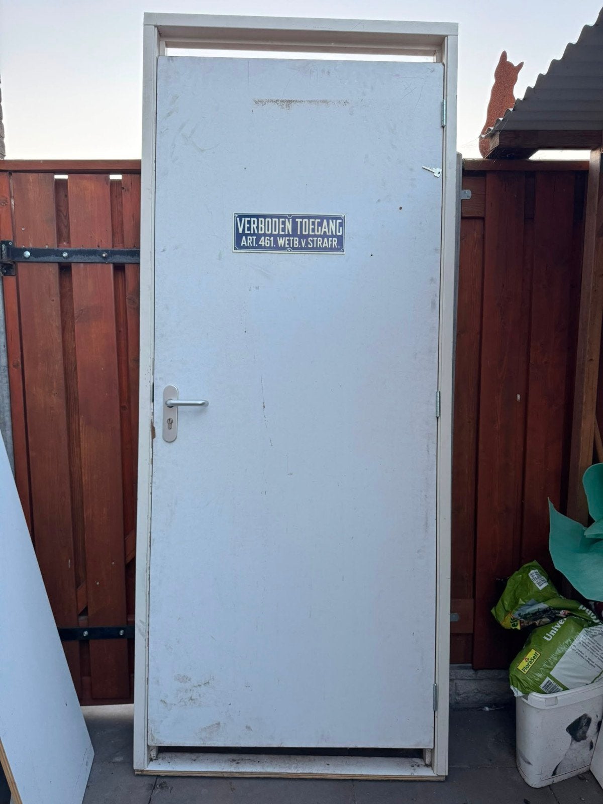 Stompe deur met meranti kozijn en compleet beslag, Ophalen of Verzenden