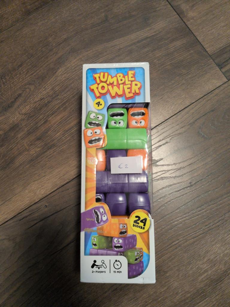 Jenga met grote plastic blokken, Een of twee spelers, Ophalen of Verzenden, Zo goed als nieuw