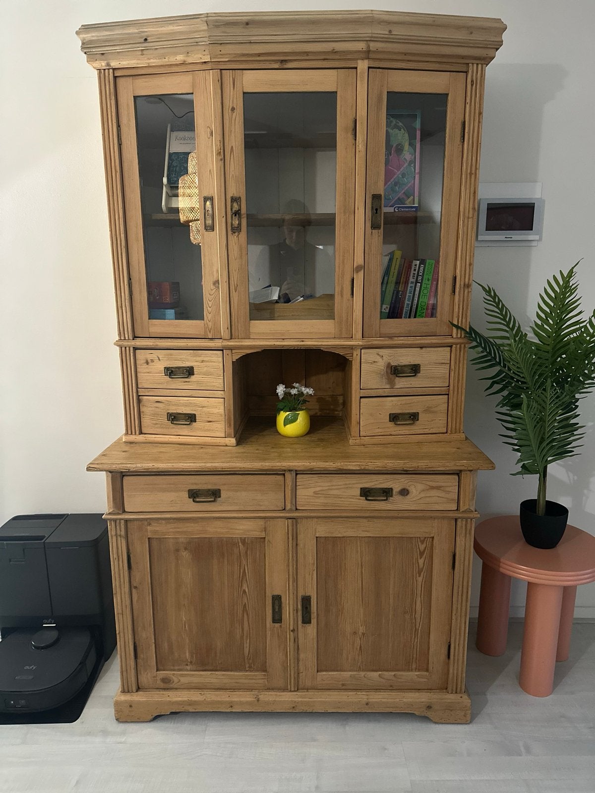 Mooie houten buffetkast in 2 delen, Gebruikt, 100 tot 150 cm, 200 cm of meer, Ophalen of Verzenden