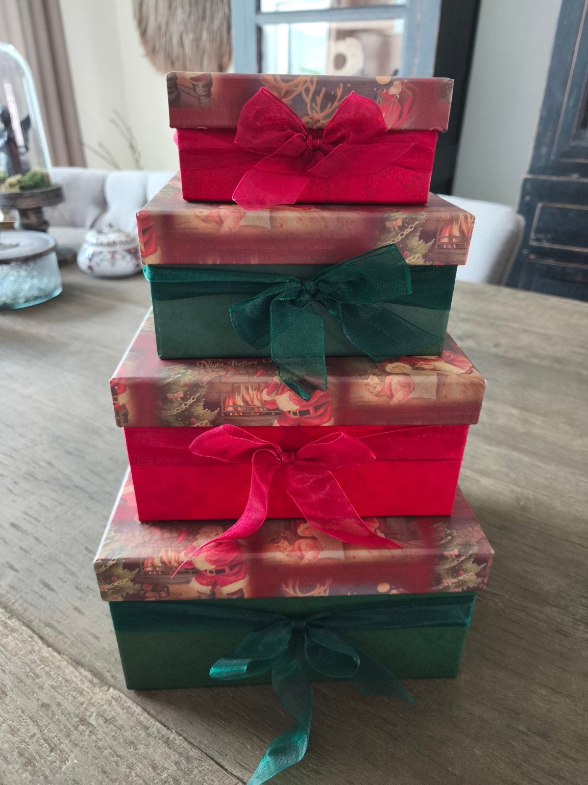 Kerst stapeldozen 4 stuks., Ophalen of Verzenden, Zo goed als nieuw