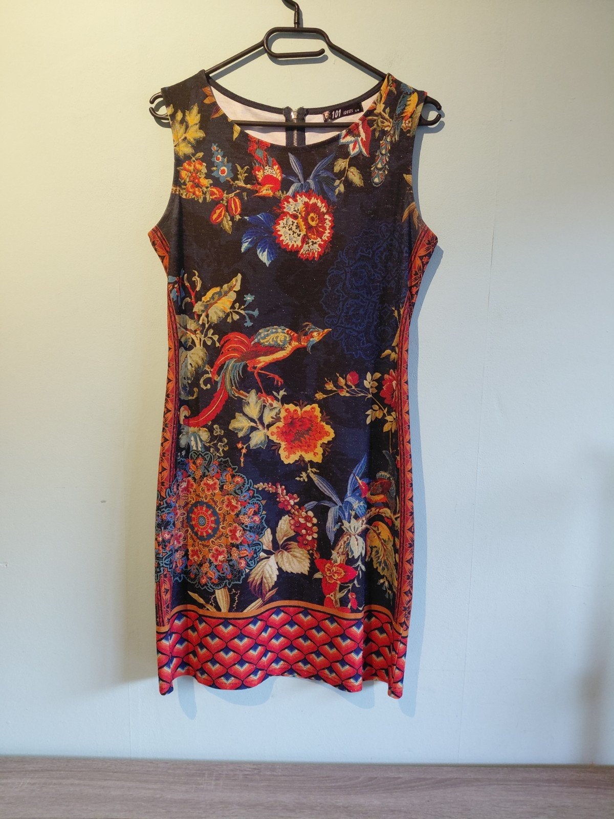 101 Idees Jurk met Bloemenprint en Ritssluiting maat S, Kleding | Dames, Meerkleurig, Ophalen of Verzenden, Zo goed als nieuw