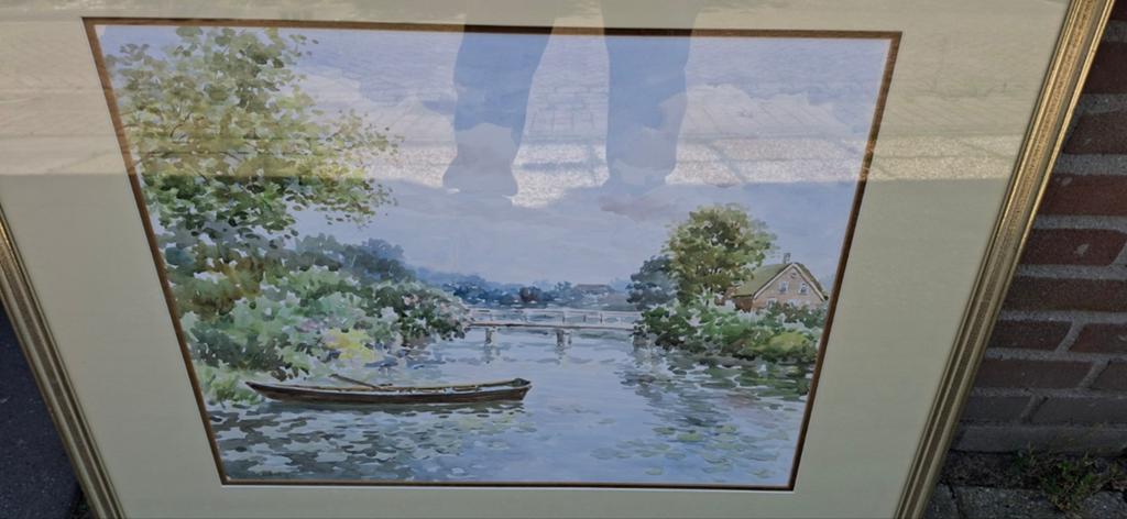 Landschaps aquarel Jan korthals, Ophalen of Verzenden