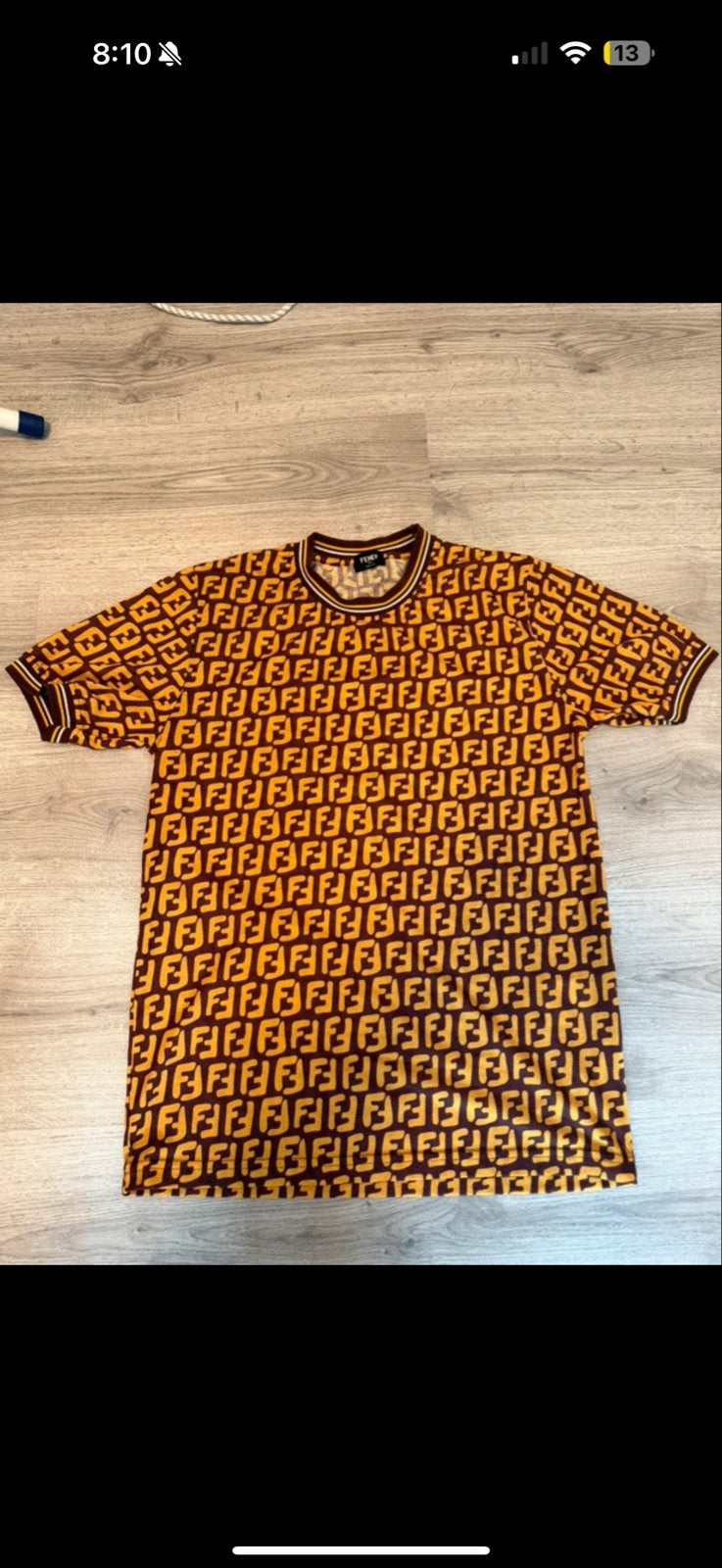 Fendi T-shirt met monogramprint - Maat S, Kleding | Heren, Ophalen, Zo goed als nieuw, Maat 46 (S) of kleiner, Bruin