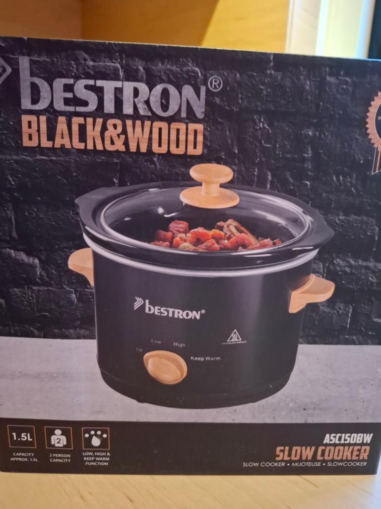 Slowcooker Bestron ASC150BW, 1,5 liter 1/2pers., Ophalen of Verzenden, Nieuw