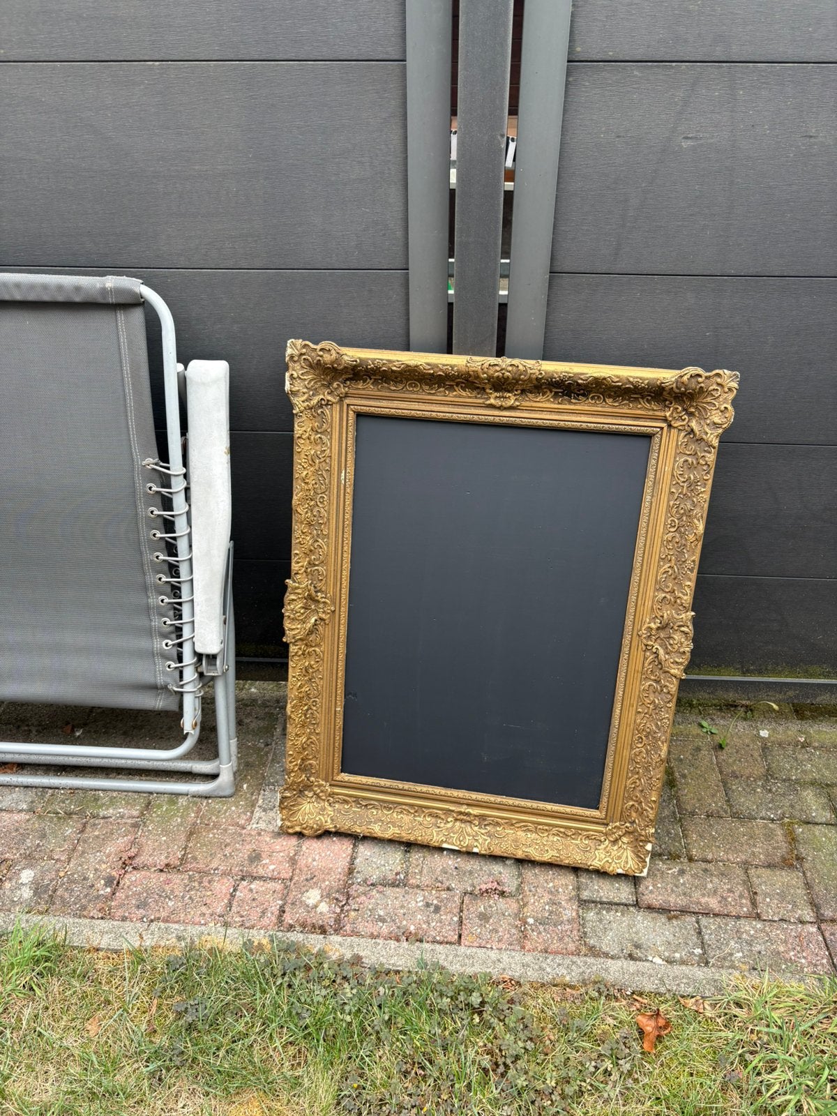 Krijtbord in sierlijst, Ophalen, Gebruikt, Krijtbord