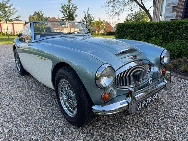 Austin-Healey 3000 MK3 1966 Ice Blue- Old English White, Auto's, Austin, Lederen bekleding, Cabriolet, 163 pk, Leder
