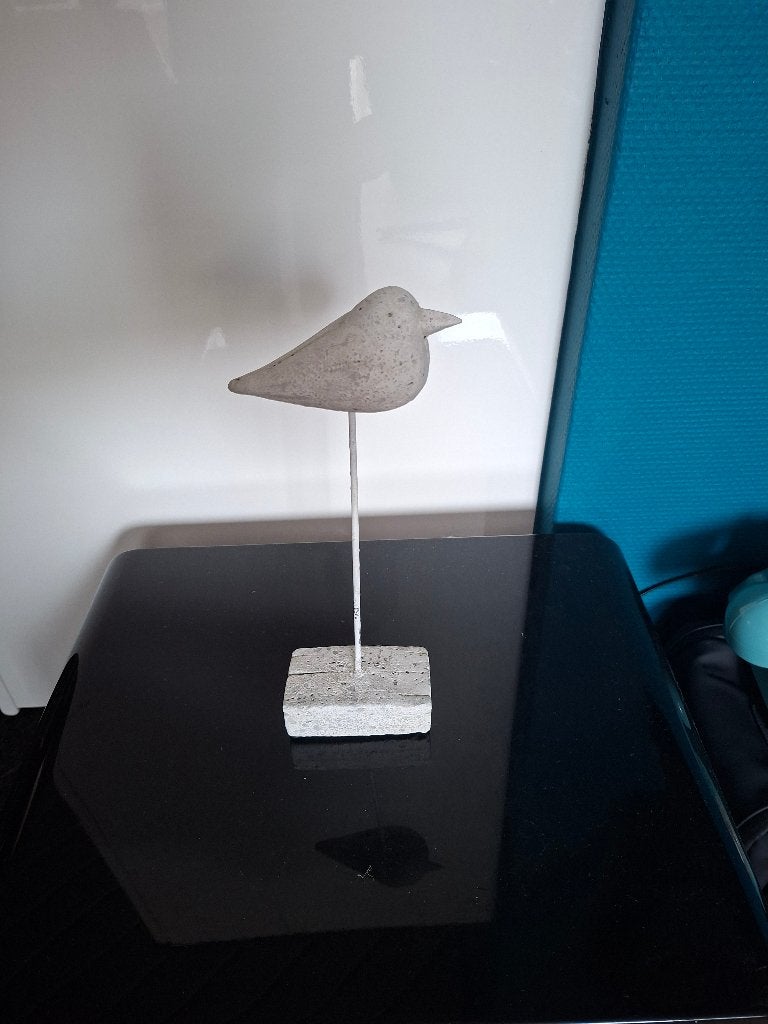 5 Stenen vogel beelden, Ophalen of Verzenden, Zo goed als nieuw, Grijs, Steen/keramiek