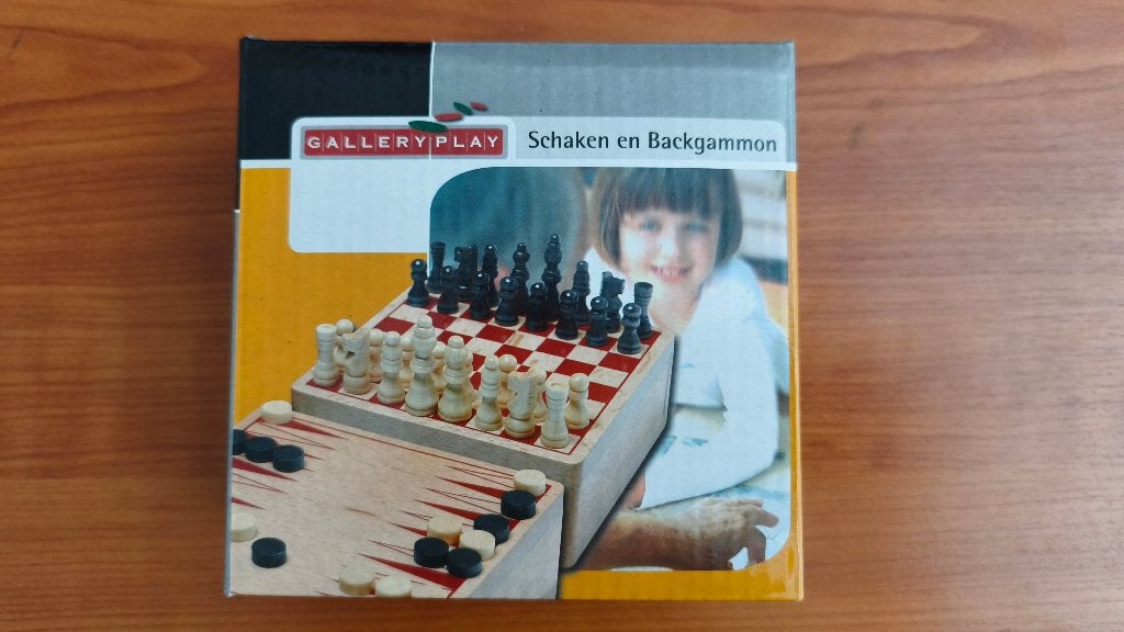 galleryplay kleine uitvoering in houten opbergbox schaken &, Hobby en Vrije tijd, Een of twee spelers, Gallery Play, Nieuw, Ophalen of Verzenden