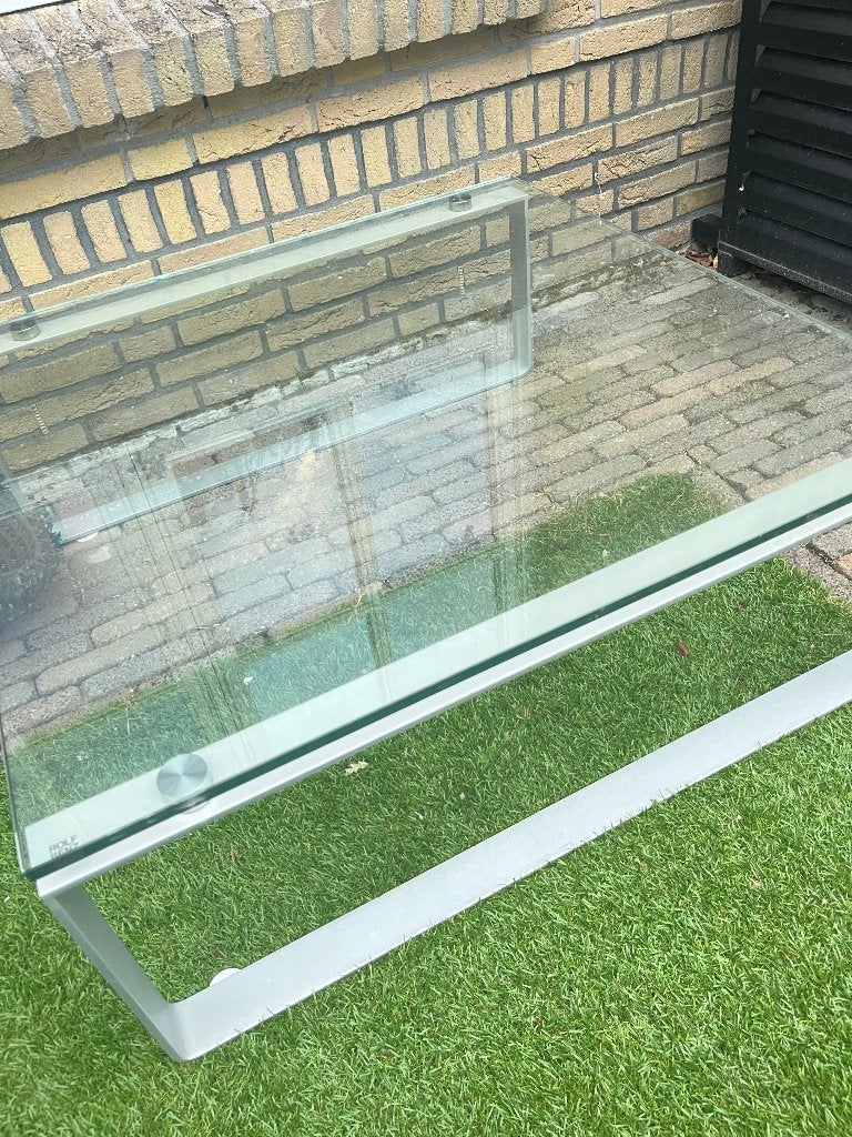 Glazen salontafel Rolf Benz, Huis en Inrichting, Tafels | Salontafels, Ophalen, Gebruikt, 50 tot 75 cm, Design